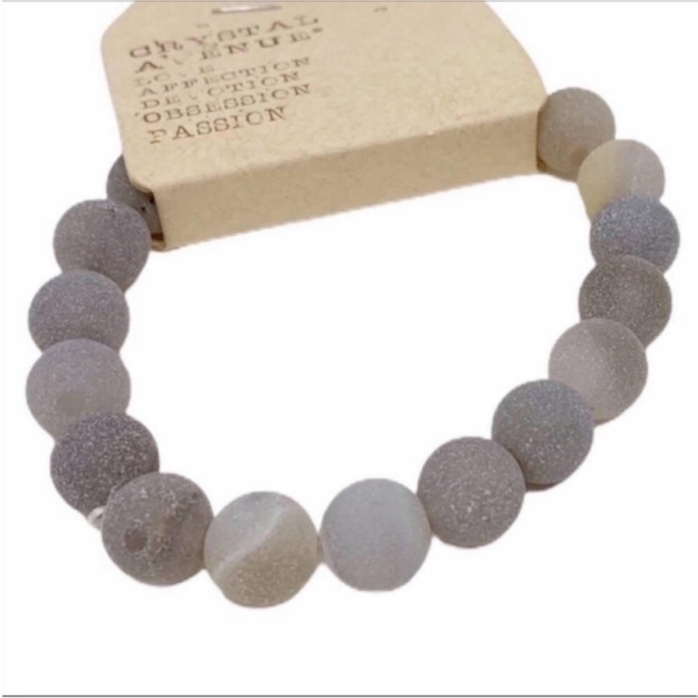Beaded elastic bracelet NEW gray
